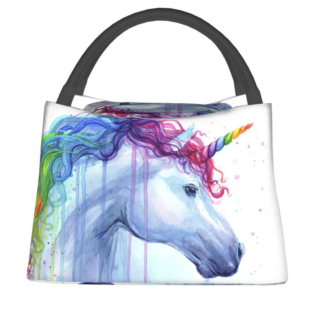 NEW Unicorn Rainbow Dripping Insulated Lunch Bag Fantasy Horses Wizard MLP Myth